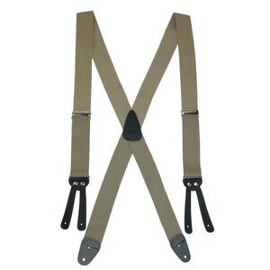 CTM Men's Elastic Basic X-Back Button-End Suspenders